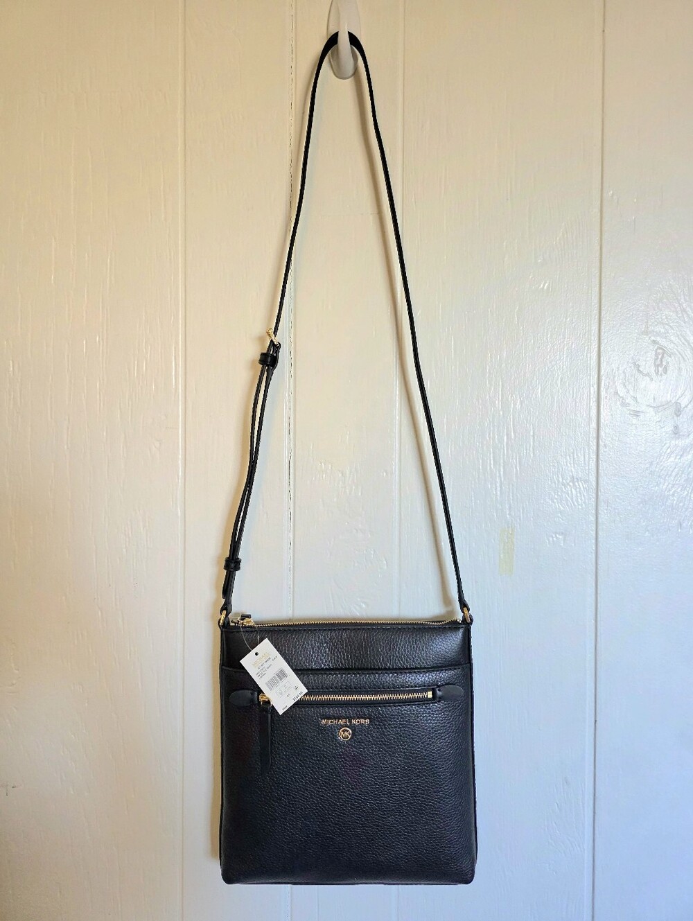 Michael Kors Jet Set Charm Black Leather Crossbody
